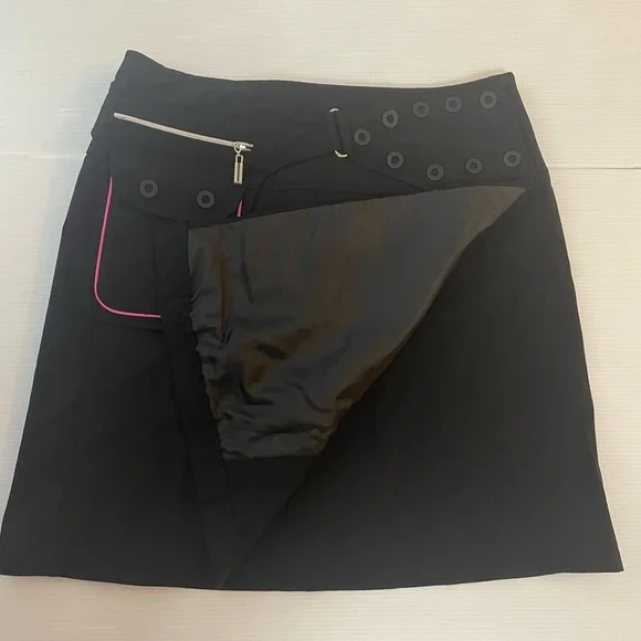 Jamie Sadock Skort Utility Wrap Skirt Black Pink Size M/L - Picture 5 of 9